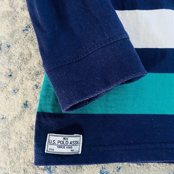 USPA US Polo Assn. Long Sleeve Polo Sweatshirt Sz M elbow patches - Picture 5 of 11